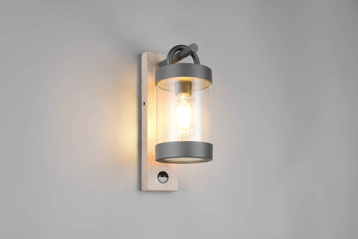 Applique da esterno c/sensore movimento, antracite, H 33 cm, Sambesi