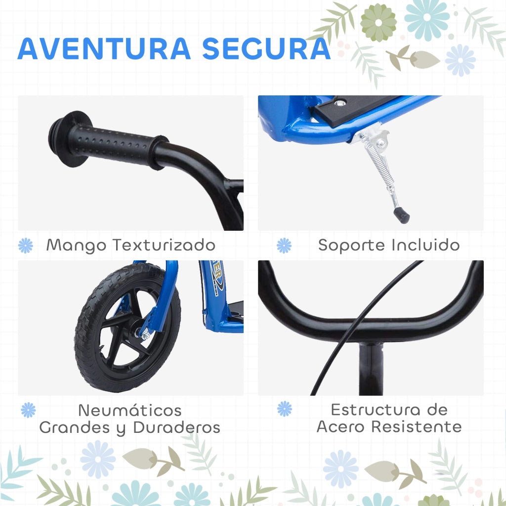 Monopattino per Bambini 5-12 Anni ¨C Xylo ¨C Ruote 12 Pollici Freno Manubrio Regolabile Blu