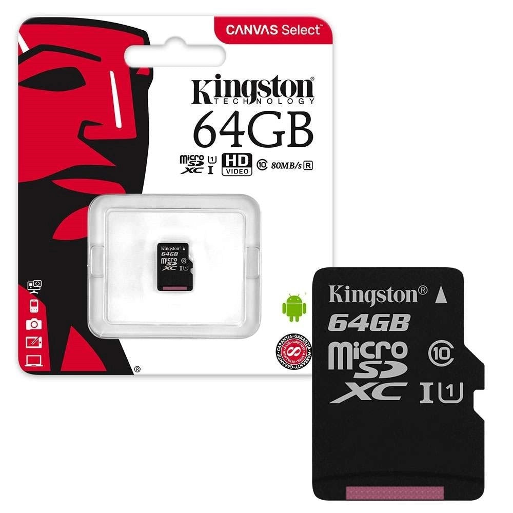 Trade Shop - Kingston Micro Sd 64 Gb Classe 10 Microsd 80 Mb/s Canvas Scheda Memoria 64gb -