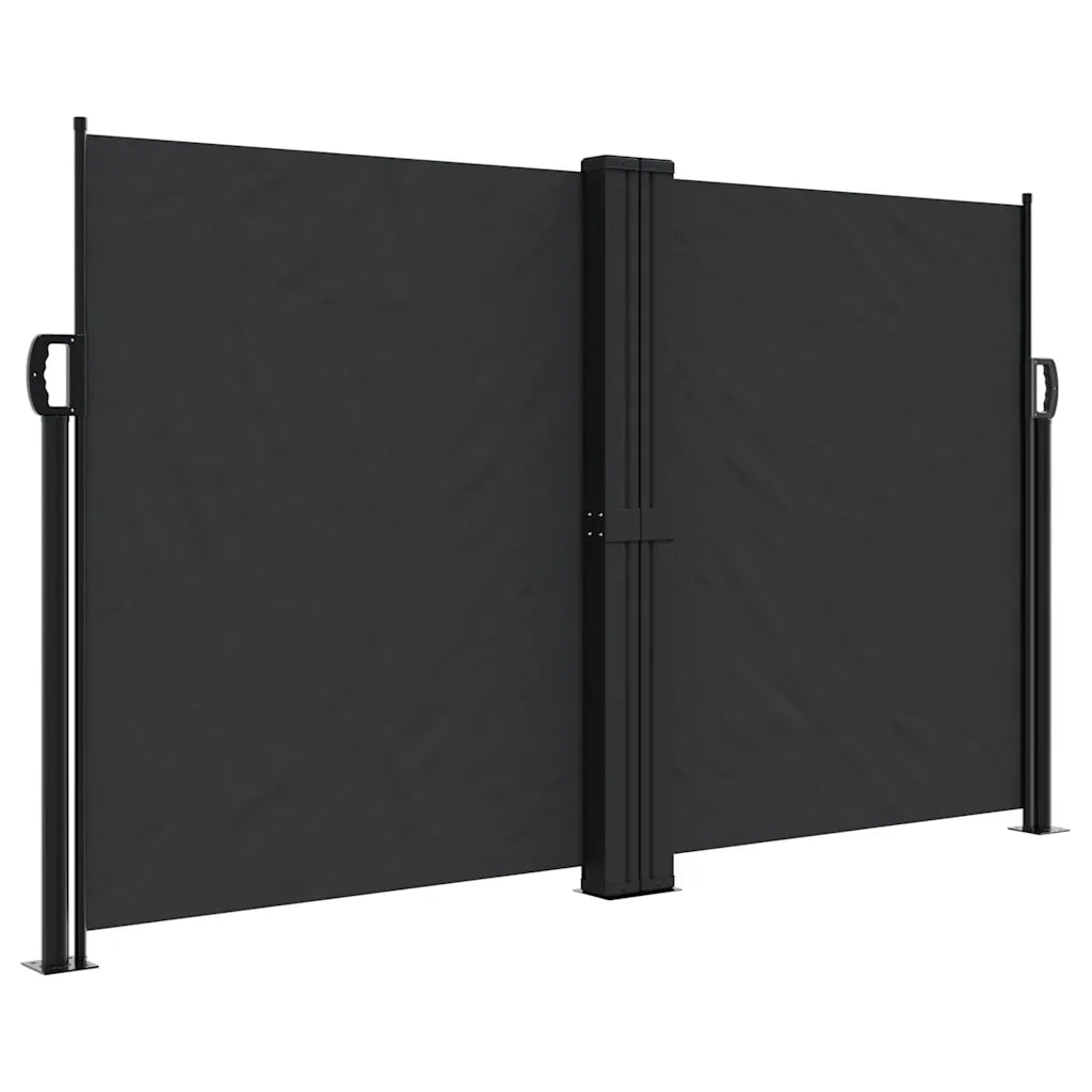 Tenda da Sole Laterale Retrattile-Tenda parasole per balcone per giardino Nera 140x600 cm 456082