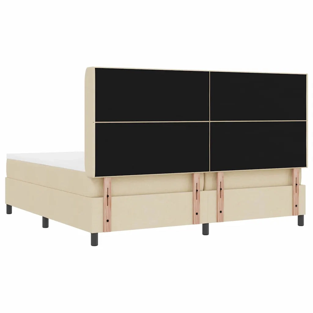Letto a molle con materasso Crema 200 x 200 cm Tessuto 3341670