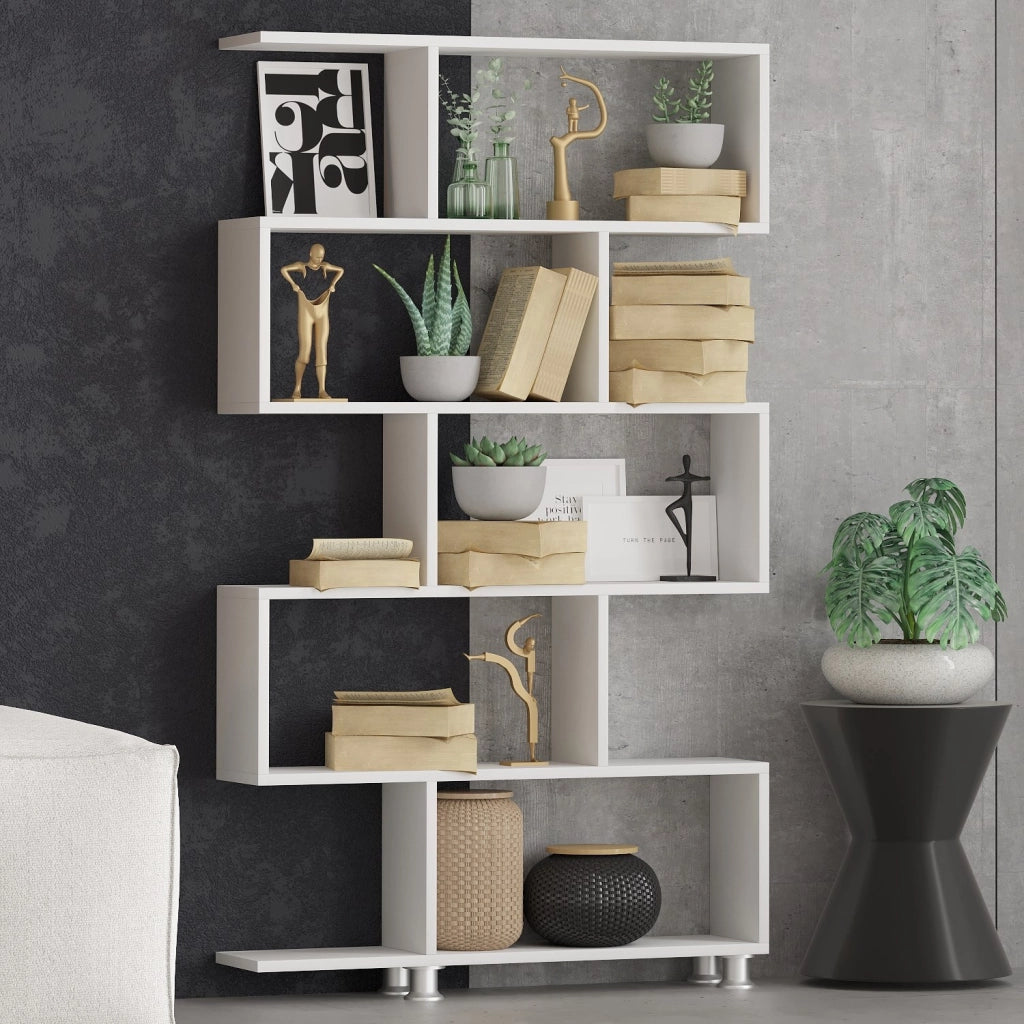 Libreria in legno "Nilüfer" - 90 x 20 x 156 cm - Bianco