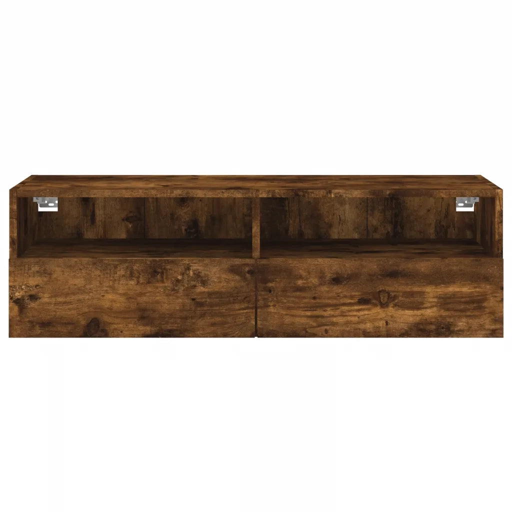 Mobile TV a Parete Rovere Fumo 100x30x30 cm Legno Multistrato 836890