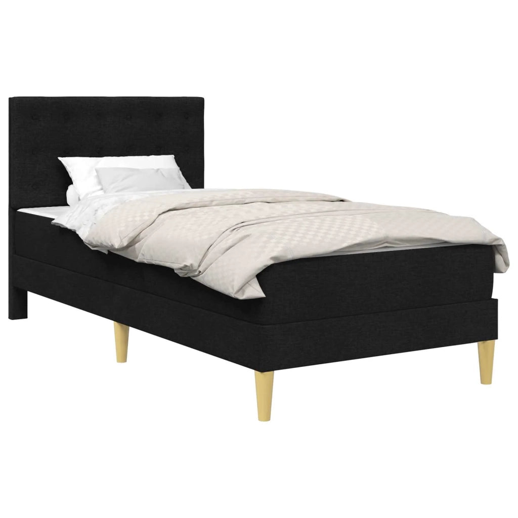 Struttura letto con materasso Nero 90 x 200 cm Tessuto