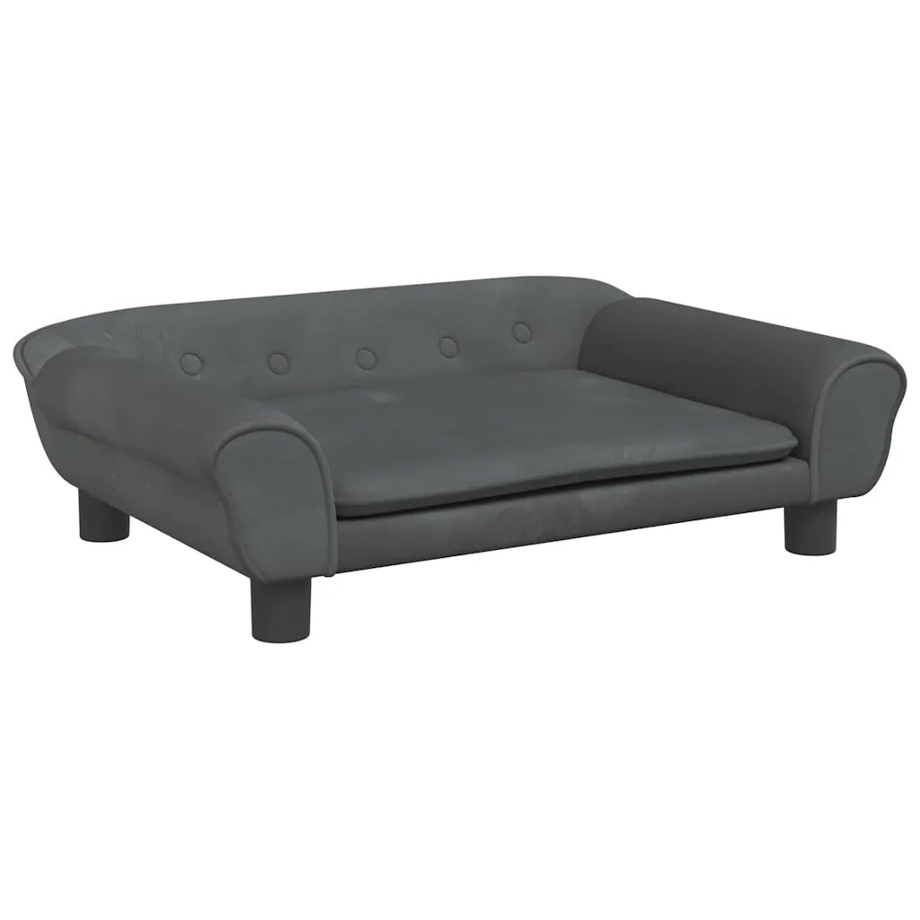 Lettino per Cani Grigio Scuro 70x48x22 cm in Velluto CFW1456560