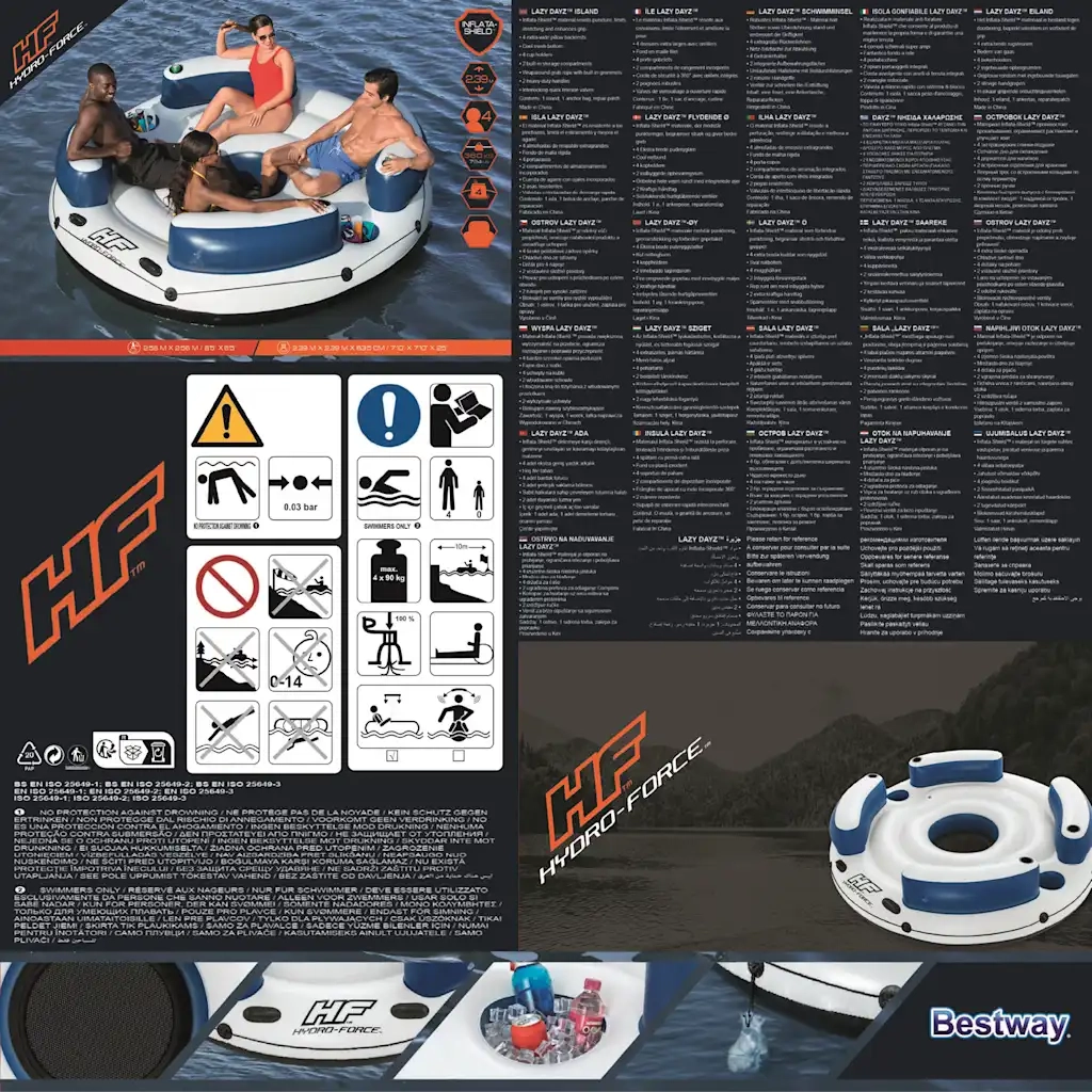 Bestway Isola Galleggiante Hydro-Force 239x63,5 cm 3202710