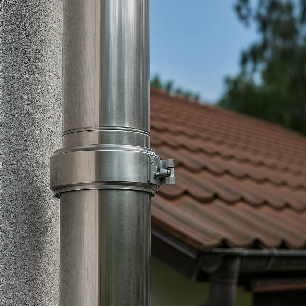 Fascetta bloccaggio doppia parete acciaio inox canna fumaria collare tubature *** misura Ø 150/200 mm, confezione 1