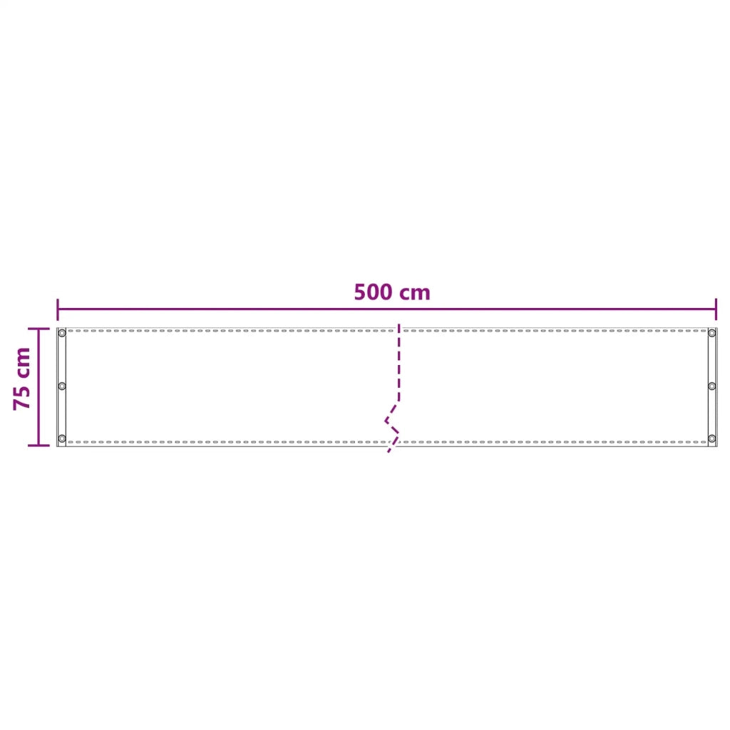 Schermo da balcone-Pannello per balcone Sabbia 75 x 500 cm HDPE e alluminio