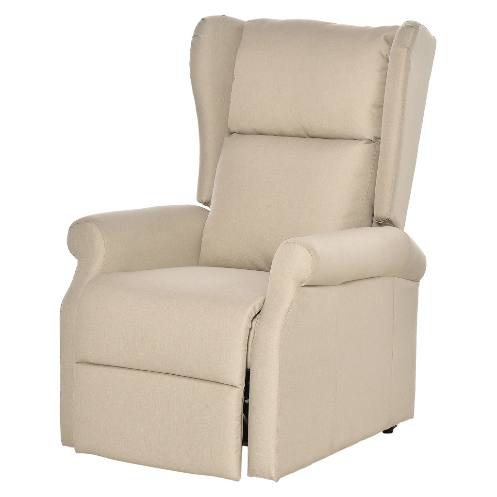 Poltrona reclinabile elettrica con poggiapiedi ¨C zephmum ¨C Lino crema