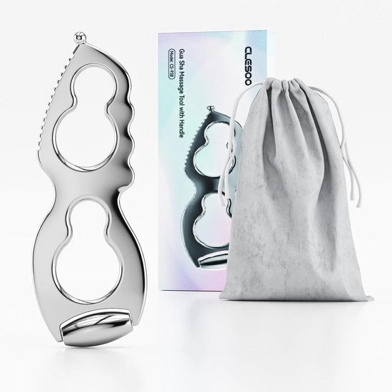Strumento di massaggio Gua Sha e rullo per il viso - Rullino multifunzionale per la rimozione di rughe con zinklegering per la cura del corpo e della pelle