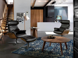 Tavolo angolare rotondo in noce