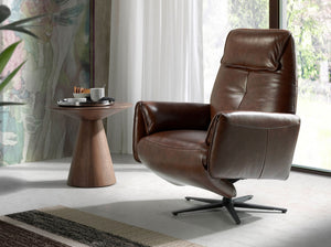 Tavolo angolare rotondo in noce