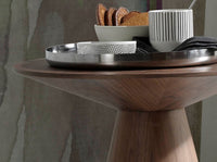 Tavolo angolare rotondo in noce