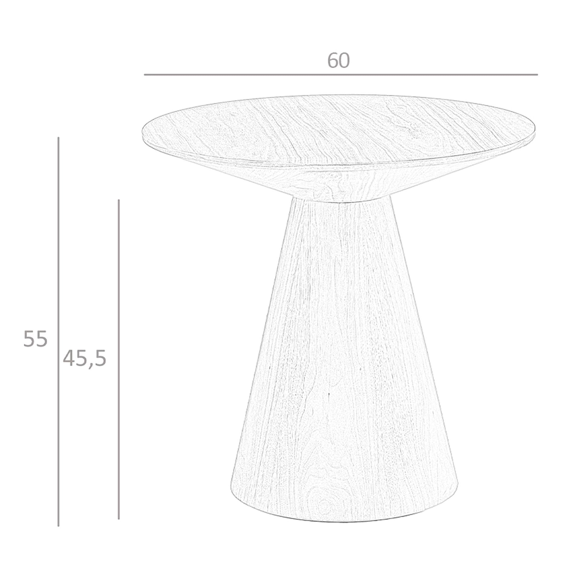 Tavolo angolare rotondo in noce