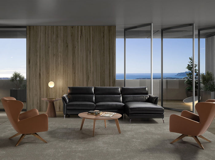 Tavolo angolare rotondo in noce