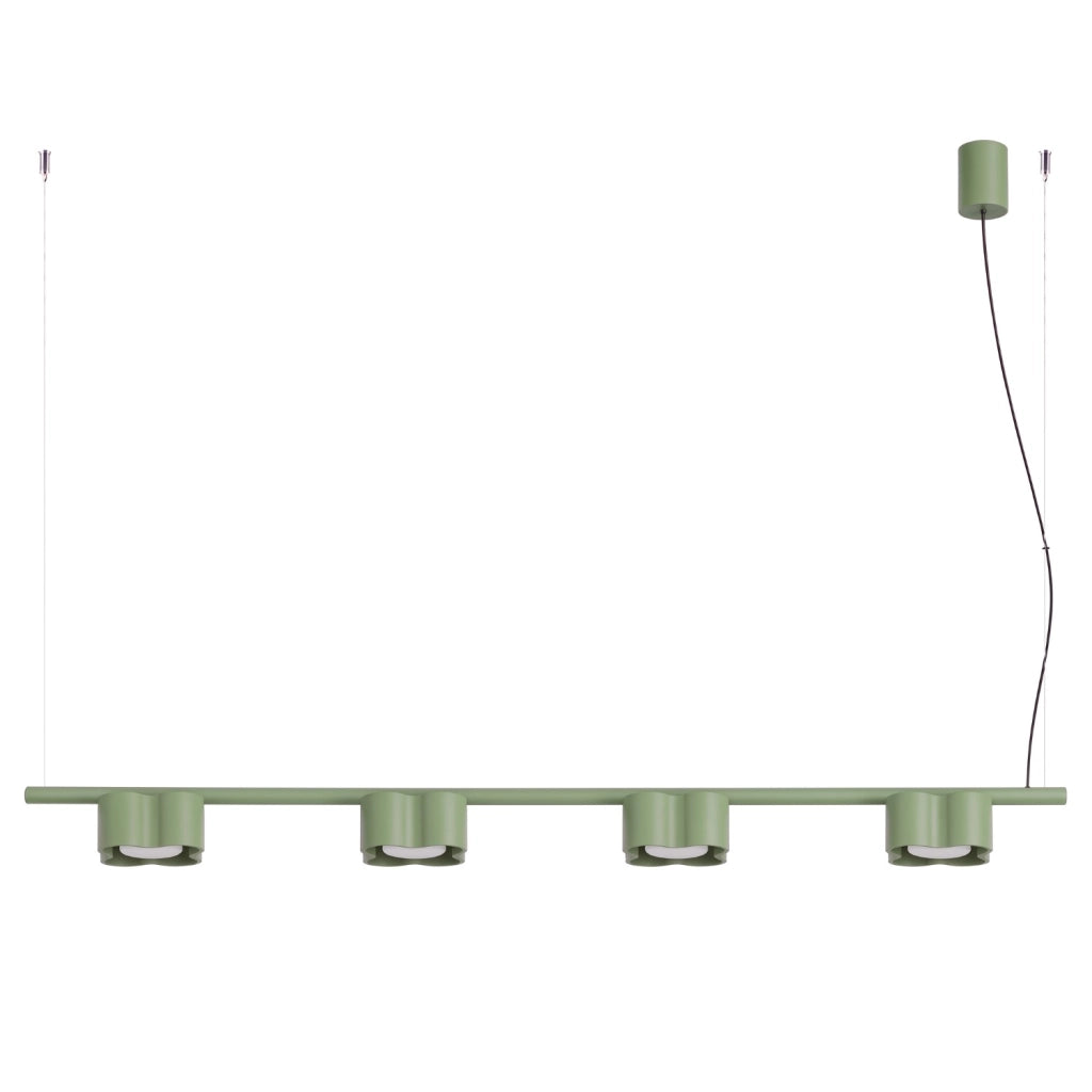 Lampadario OVIO 4 verde salvia Gx53