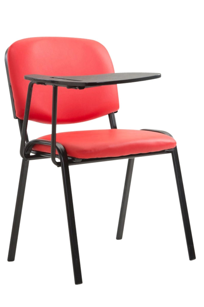 Sedia Ken in similpelle con tavolino ribaltabile rosso