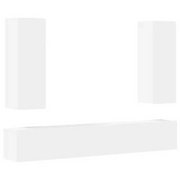 Set di Mobili Porta TV 5 pz | Armadietto TV | Mobile Porta TV Bianco in Legno Multistrato