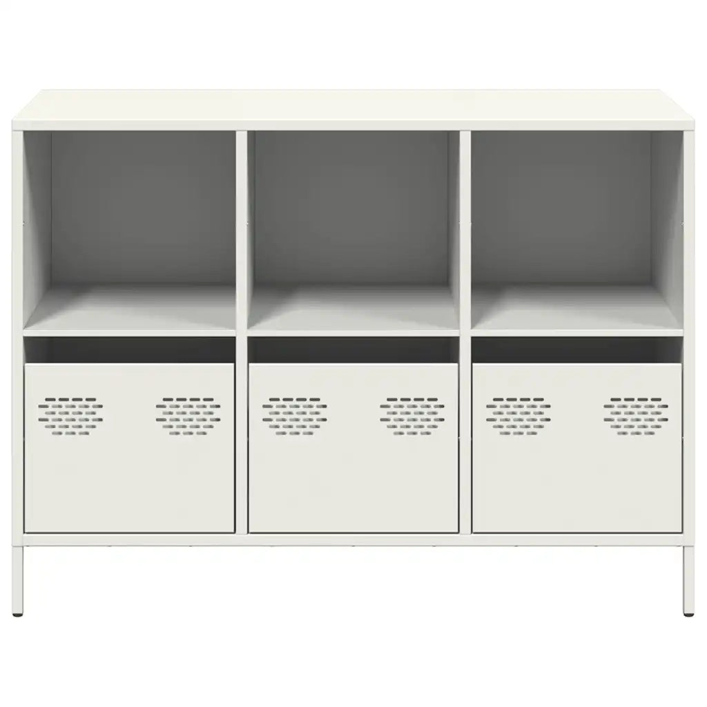 vidaXL Credenza Bianca 101,5x39x73,5 cm in Acciaio Laminato a Freddo