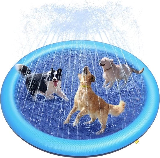 Cuscino antiscivolo per cani - Piscina per cani grande - Senza BPA - 058 mm spessore - Sparatore per cani - Giocattolo acquatico - Blu - 170 cm