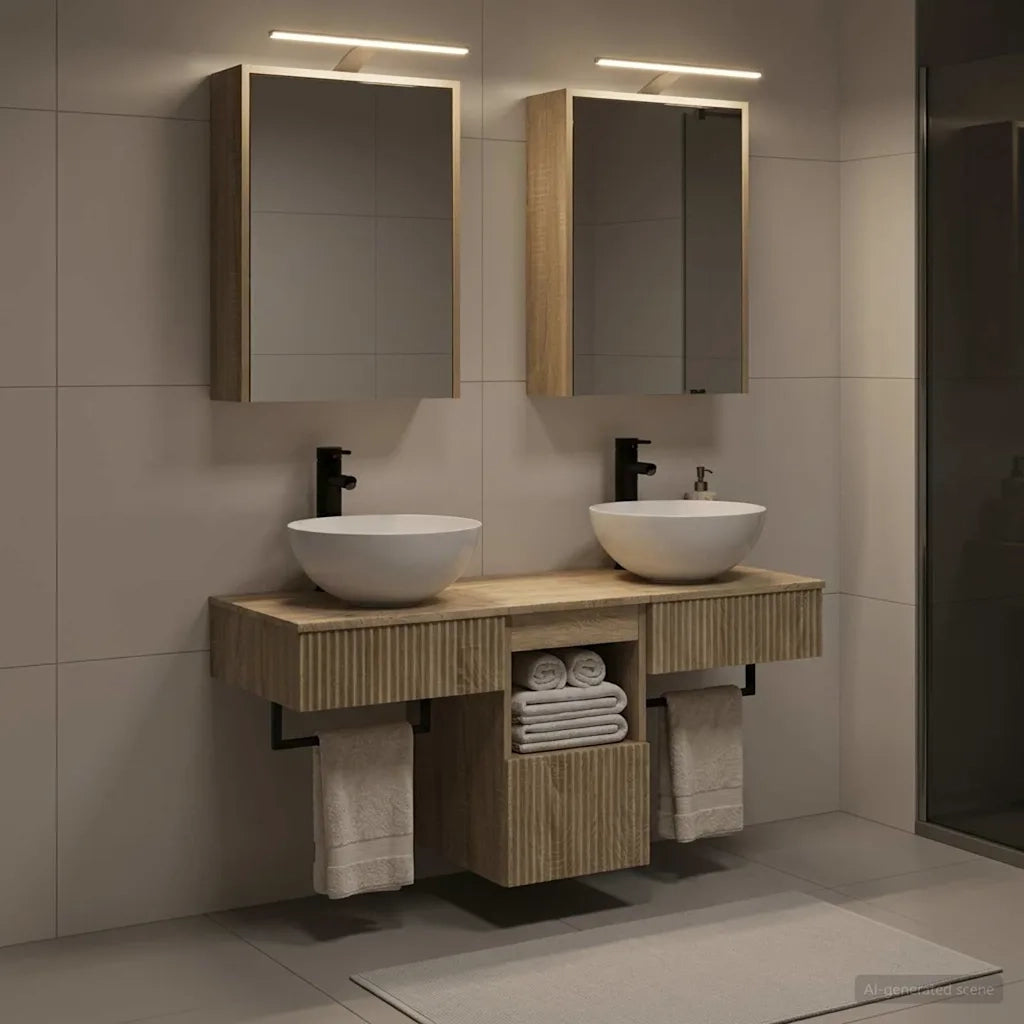 Set di Armadi da Bagno 5 pcs Rovere Sonoma 43 x 16 x 62,5 cm 3406281