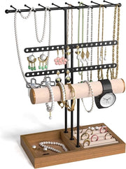 Sostegno per catene di gioielli con piatto di anello - Design a gradino per orecchini, anelli, collane, orologi e bracciali