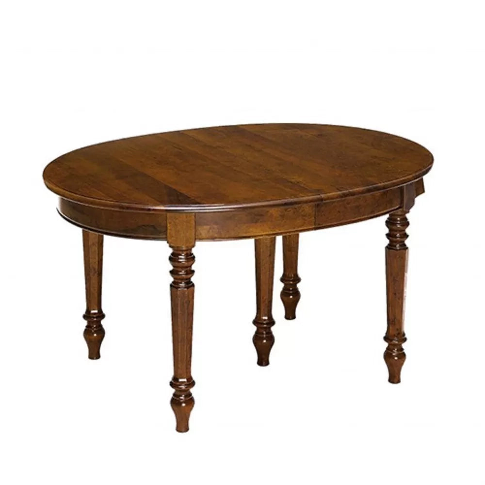 Tavolo ovale allungabile in legno massello di noce l.150 p.110 h.78 - Mobili 2G
