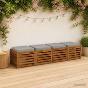 Cuscini per Sedia in 4 Pezzi VUGHT 4 pz 100% Poliestere Grigio 946286