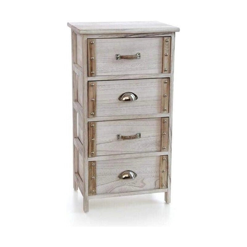 CASSETTIERA IN LEGNO DECORATA CON 4 CASSETTI GRIGIO CHIARO 40 X 29 X 73 CM
