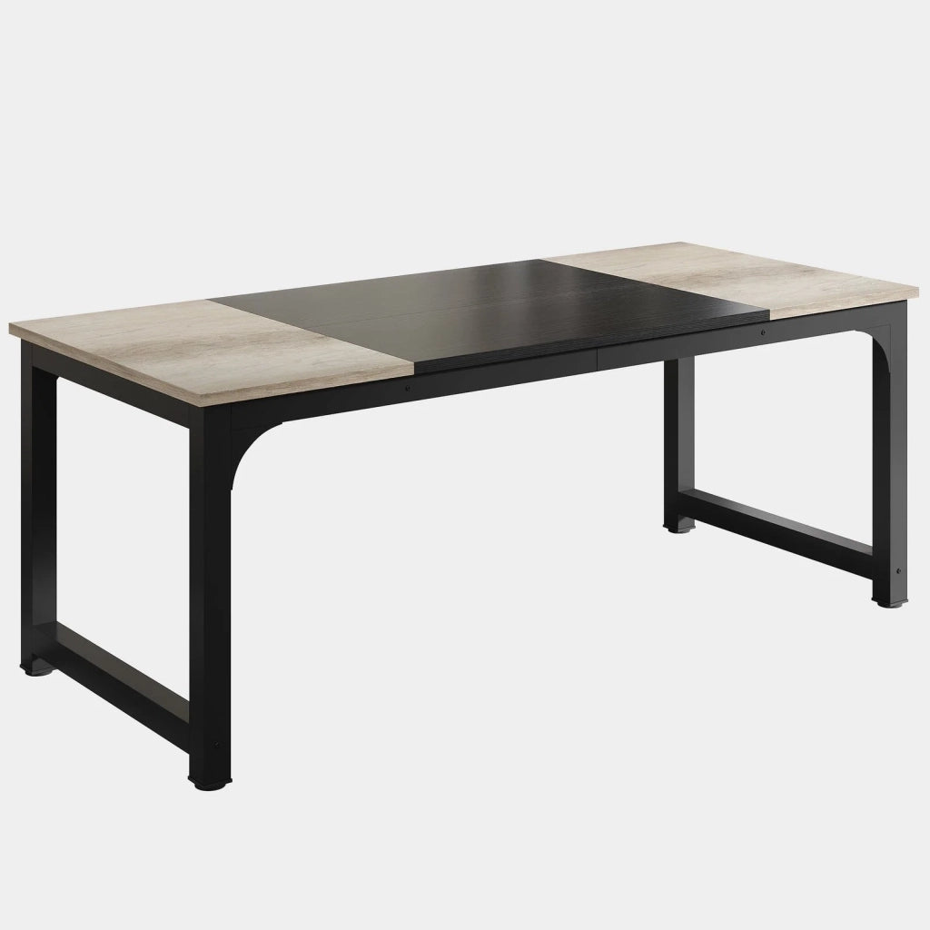 Tavolo da conferenza compatto in metallo e legno, per 6 persone, design moderno