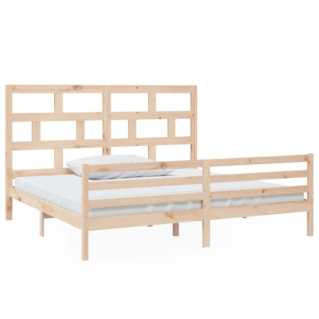 Giroletto-Struttura Letto in Legno Massello di Pino 200x200 cm 346934