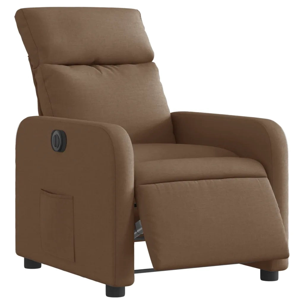 Poltrona Elettrica Reclinabile Marrone in Tessuto 3206685