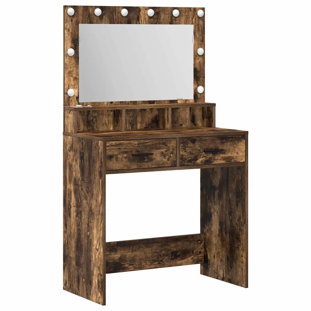 Tavolo da Trucco Rovere fumé 79 x 41 x 135 cm Legno multistrato 865086