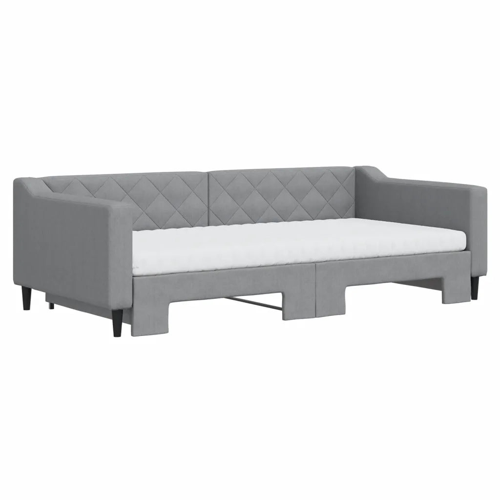 Divano Letto Estraibile Materassi Grigio Chiaro 100x200 Tessuto 3197449