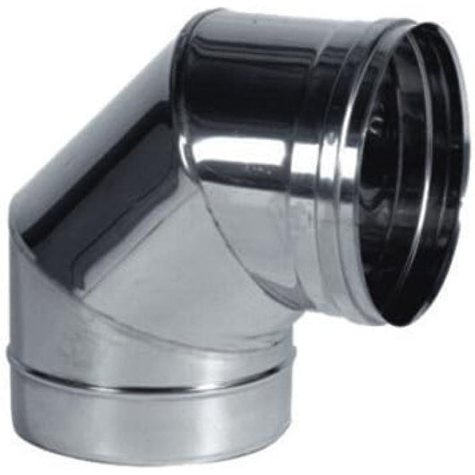 Articolo fumisteria linealegna epellet: curva 90 , acciaio inox,