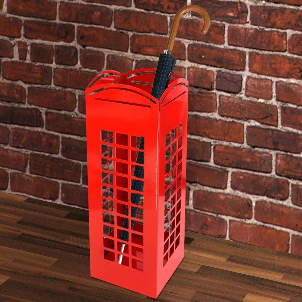 Portaombrelli Porta ombrelli Ferro Design Quadrato Stand Rosso London