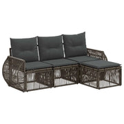Set Divano da Giardino 4 pcs Grigio e Grigio Scuro polyrattan 3435398