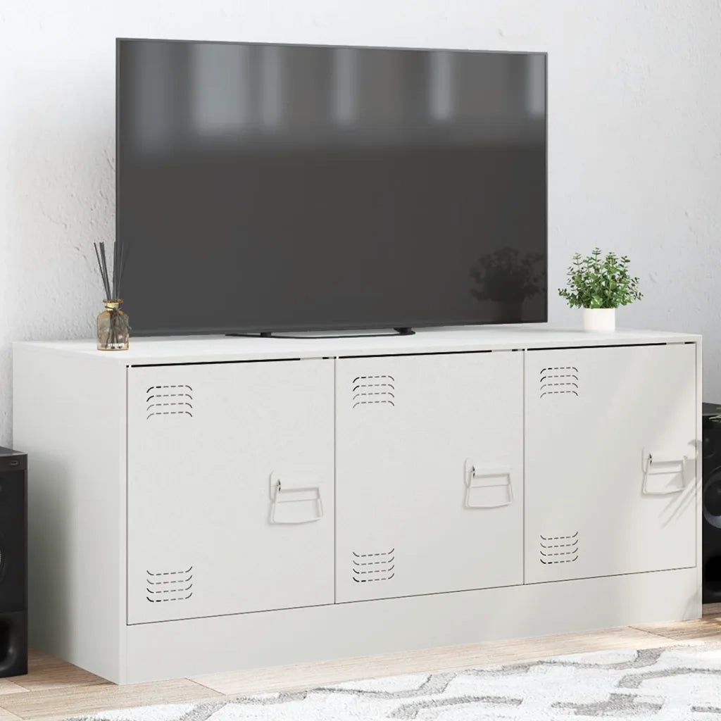 Mobile TV | Armadietto TV | Mobile Porta TV Bianco 99x39x44 cm in Acciaio