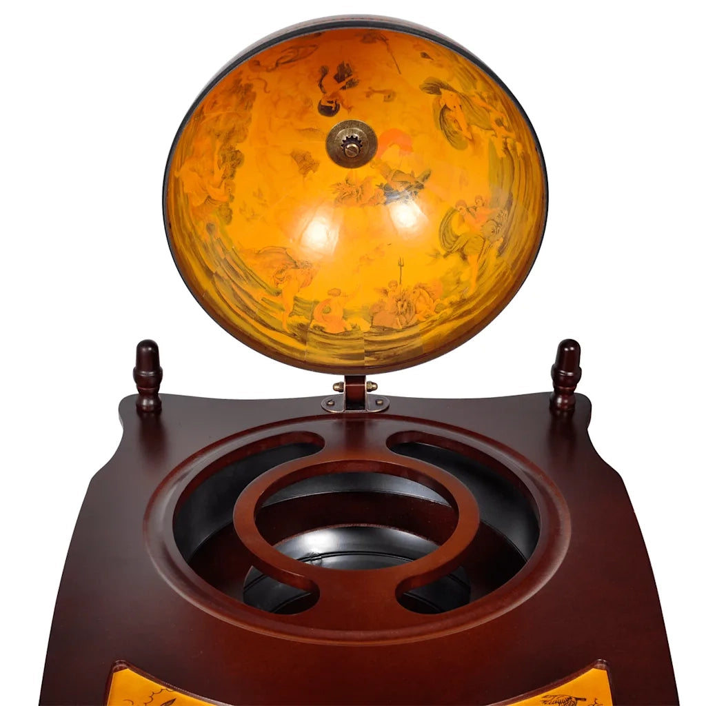 Bar a Globo Portavini Supporto in Legno Eucalipto Autoportante  cod mxl 54026