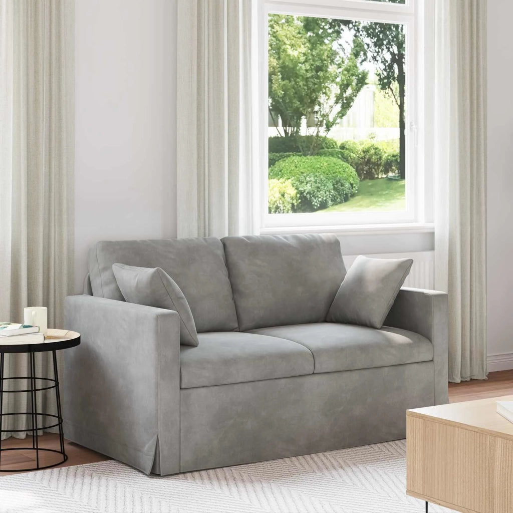 Divano Grigio chiaro 138 x 78 x 80 cm Velluto 42024413