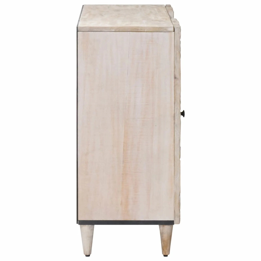 Credenza | Madia | Buffet da pranzo | Armadio da pranzo Bianco 90 x 33,5 x 75 cm Legno di mango massello