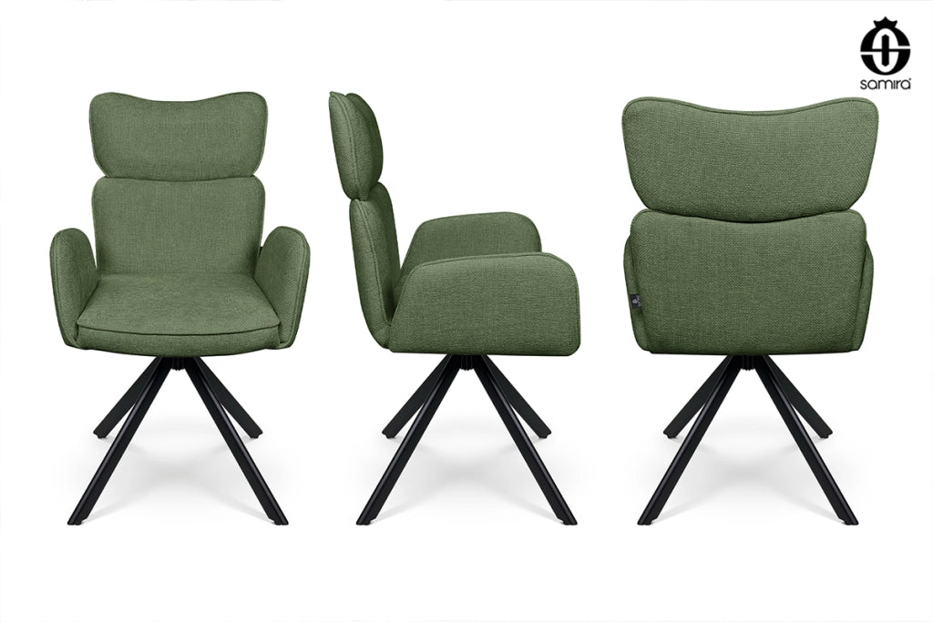 Sedia ufficio in tessuto, poltrona girevole verde oliva – Oslo