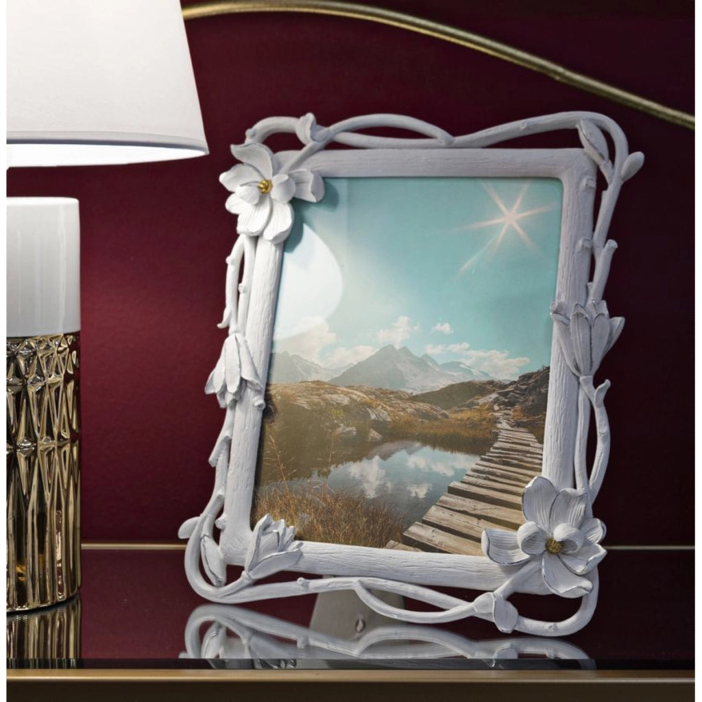 Portafoto Olistic 12, Bianco, Poliresina, 29,3x3x33,5 cm