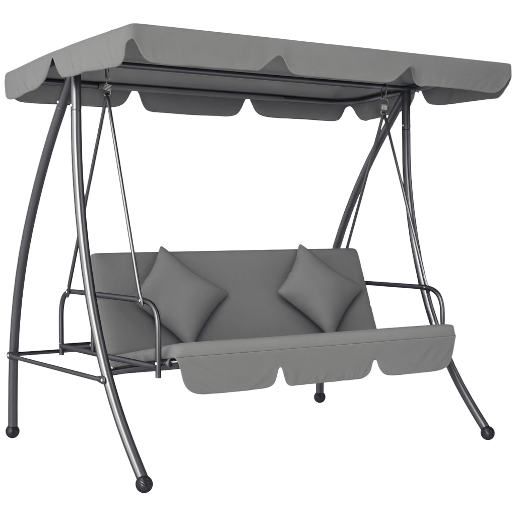 Amaca da giardino 3 posti con materasso ¨C zephmum ¨C grigio chiaro metallo poliestere 200x125x170cm