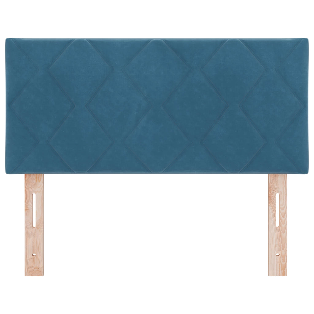 Testiera LED Design a Blocchi Diamante Blu Scuro 90 cm Velluto