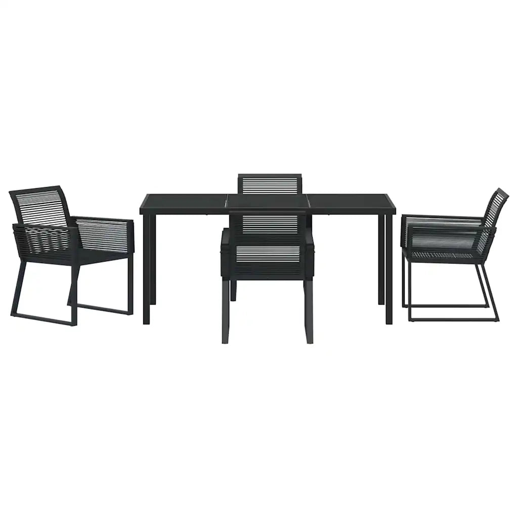 Set da Pranzo per Giardino 5 pcs Nero 3379313