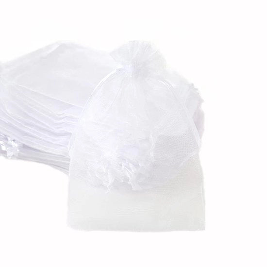 Confezioni in organza - 50 pezzi - Bianche - Ideali per matrimoni e feste - Stilizzanti e colorate