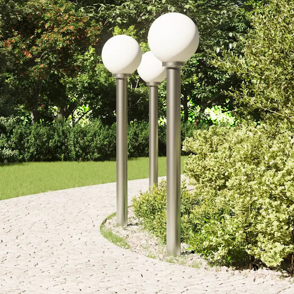Lampioni a palo 3 pz 120 cm Acciaio Inox IP44 4006098
