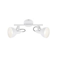 Spot Vintage Soft Metallo Bianco 2 Luci E14 Ip20