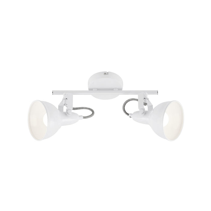 Spot Vintage Soft Metallo Bianco 2 Luci E14 Ip20